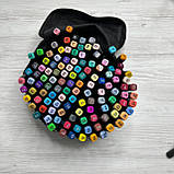 Якісні маркери набір 120 кольорів для малювання. Фломастери двосторонні . Маркери 120, фото 9