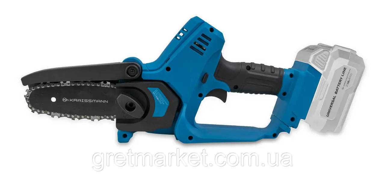 Акумуляторна ланцюгова міні-пила KRAISSMANN 1502 AKS 20UL (без акумулятора та зарядного пристрою), фото 1
