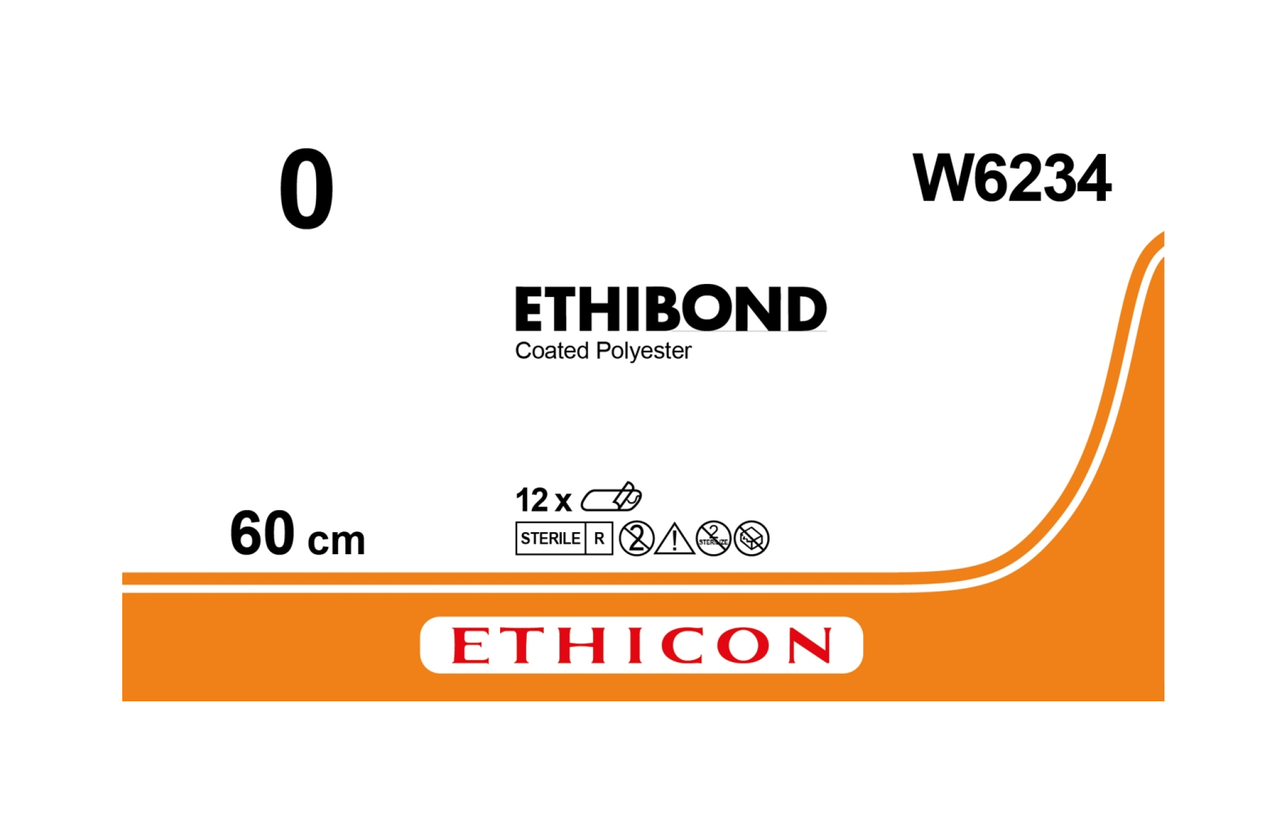 Хірургічна нитка Ethicon Етибонд Ексель (Ethibond Excel) 0, 13 відрізків по 60 см, без голки, W6234
