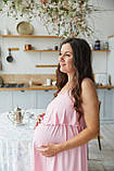 Нічна сорочка для вагітних в пологовий та годуючих мам з секретом годування Amelie розмір S Lullababe Рожевий, фото 4