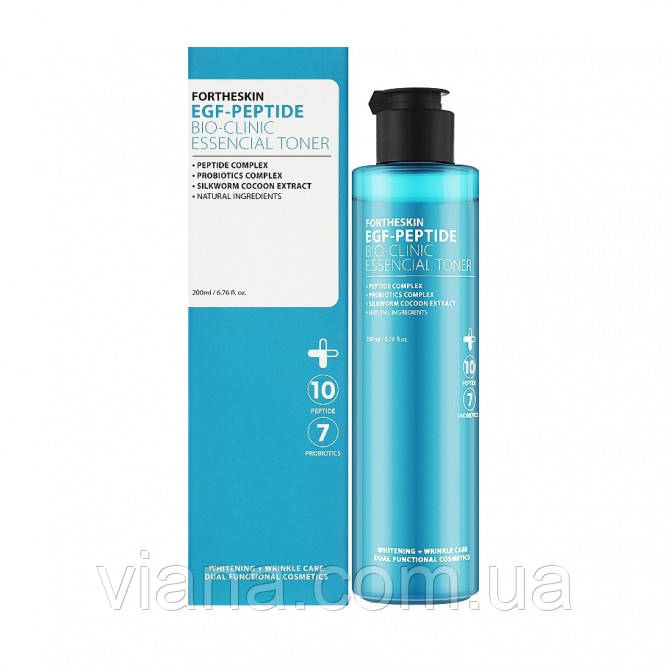 Омолоджувальний тонер для обличчя з пептидами Fortheskin Egf-Peptide Essencial Toner 200 мл