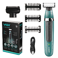 Тример для бороди та вусів VGR One Blade Trimmer 2in1 Waterproof Green (V-393), фото 5