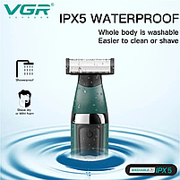 Тример для бороди та вусів VGR One Blade Trimmer 2in1 Waterproof Green (V-393), фото 6