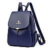 Рюкзак жіночий шкіряний Hefan Daishu Braided Синій, фото 2