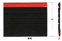 Декоративный молдинг на авто 66 черный +красная полоса 3х55 мм 2