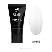 Siller Poly Gel White полигель для ногтей белый, 30мл