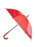 Зонт детский для девочки красный Клубника
