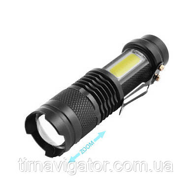 Ліхтарик ручний BL-525-XPE+COB micro-USB zoom Box