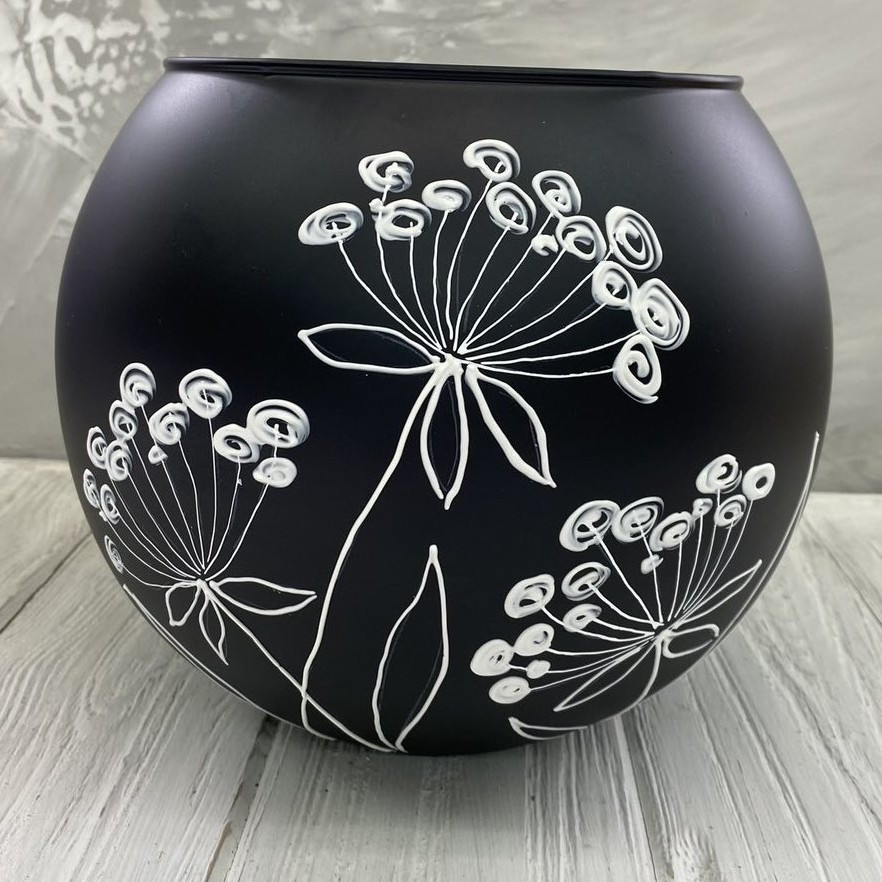 Ваза - куля чорна "Майя" (h=18) 5,5л., фото 1