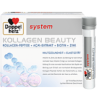 Doppelherz System Kollagen Beauty Kollagen-Peptide + Açai-Extrakt + Biotin + Zink (30 флаконів)