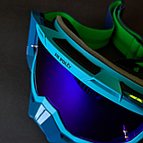 Мотоокуляри для мотоцикла для мото шолома мото окуляри зеркальні зі змінною лінзою JIE POLLY Синій (FJ-061), фото 4