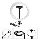 Кільцева світлодіодна лампа RGB MJ-26 на штативі, 26см, (1 тримач), фото 2