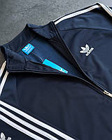 Теплый спортивный костюм Adidas мужской темно-синий с полосками fms