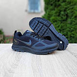 Кросівки чоловічі Nike Flyknit Racer зимові термо-чорні, низькі водонепроникні модні теплі, фото 5