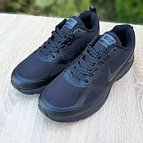 Кросівки чоловічі Nike Flyknit Racer зимові термо-чорні, низькі водонепроникні модні теплі, фото 3