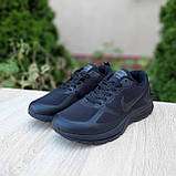 Кросівки чоловічі Nike Flyknit Racer зимові термо-чорні, низькі водонепроникні модні теплі, фото 10