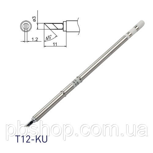 Жало накінечник T12-KU Ніж для паяльника паяльної станції Hakko T12, фото 1