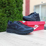 Кросівки чоловічі Nike Flyknit Racer зимові термо-чорні, низькі водонепроникні модні теплі, фото 2