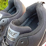 Кросівки чоловічі Nike Flyknit Racer зимові термо-чорні, низькі водонепроникні модні теплі, фото 9