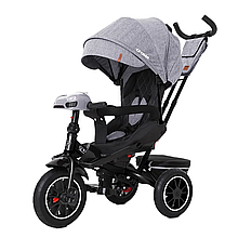 Велосипед триколісний Cayman колеса гумові надувні поворот на 360º ігрова панель сірий