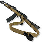Ремінь збройовий триточковий з карабінами койот, фото 2
