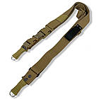 Ремінь збройовий триточковий з карабінами койот, фото 3