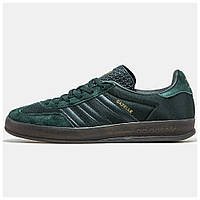 Мужские кроссовки Adidas Gazelle Indoor Green, зелёные замшевые кроссовки адидас газели индор газель