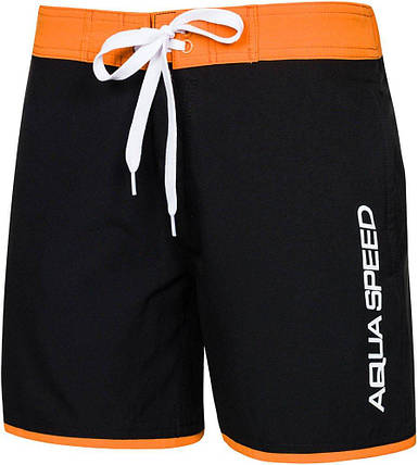 Плавки-шорти для хлопців Aqua Speed EVAN JUNIOR 7529 чорний, помаранчевий дит 128-140см, фото 1