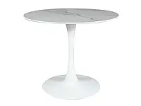 Стол Signal обеденный Espero белый эффект мрамора/белый д.90 | кухонный стол | стол для гостиной и кухни