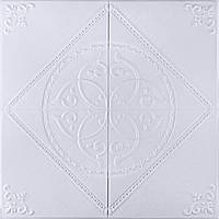 Самоклеюча декоративна 3D панель білий кристал 700x700x5 мм