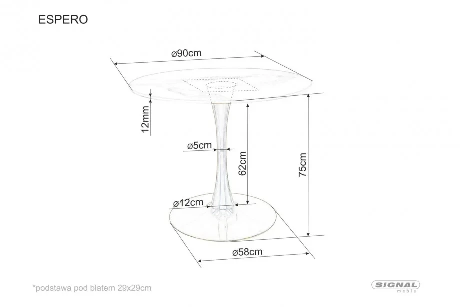 Стол Signal обеденный Espero белый эффект мрамора/золото д.90 | стол для кафе | стол для гостиной и кухни - фото 7 - id-p1910518352
