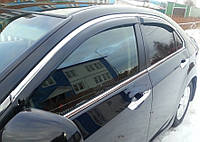 Дефлекторы окон ветровики на Honda Accord 2013- Sedan С Хром Молдингом Хонда Аккорд 2