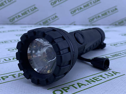 Ручний прогумований ліхтарик на батарейках