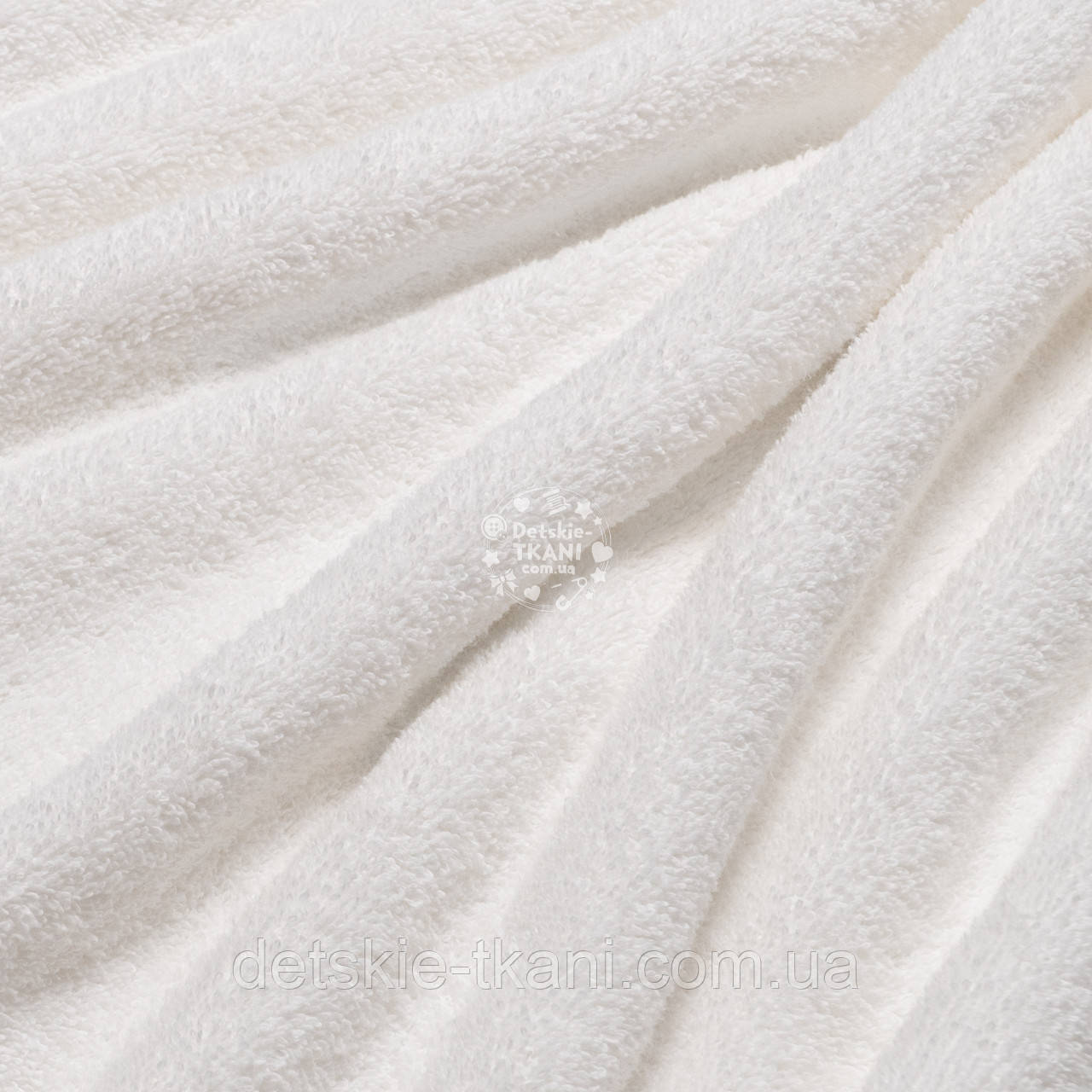 Двостороння махрова тканина білого кольору, фото 1