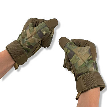 Тактичні рукавиці шкіряні Розмір XL Мультикам