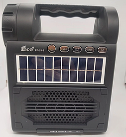 Радіоприймач із сонячною панеллю та ліхтарем Fepe FP-25-S USB TF Bluetooth