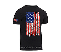 Футболка мужская патриотическая винтажная цветной флаг Rothco Distressed US Flag Athletic Fit T-Shirt USA