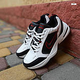 Кросівки чоловічі Nike Air Monarch зимові термобілі з чорними шкіра модні легкі найк монарх, фото 3