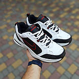 Кросівки чоловічі Nike Air Monarch зимові термобілі з чорними шкіра модні легкі найк монарх, фото 5