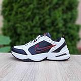 Кросівки чоловічі Nike Air Monarch зимові термобілі з чорними шкіра модні легкі найк монарх, фото 6
