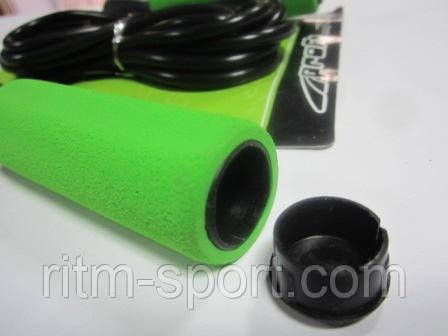 Легко регулируется длина скакалки