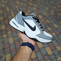 Кроссовки мужские Nike Air Monarch зимние термо серые низкие кожа модные легкие найк монарх