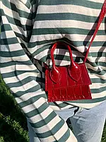 Жіноча міні сумочка шкіряна червона