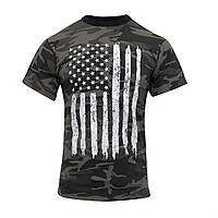 Футболка мужская винтажная камуфляжная патриотическая US Flag Athletic Fit со белым флагом США Rothco США