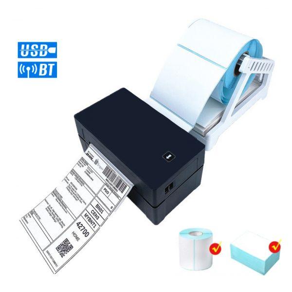 Принтер етикеток UKRMARK 450BTS USB+Bluetooth+тримач етикеток , MAX 108MM,чорний. Принтер прямого термопереносу