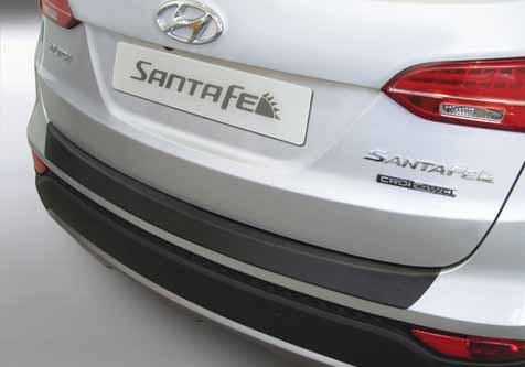 Накладки на задний бампер Hyundai Santa Fe 2012-2015 / ABS Защитные декоративные накладки на бампер авто 2 - фото 1 - id-p1734645120