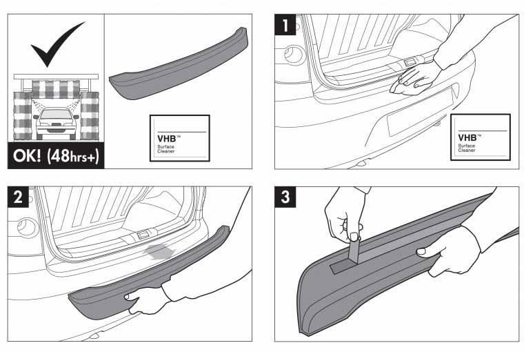 Накладки на задний бампер Hyundai Santa Fe 2012-2015 / ABS Защитные декоративные накладки на бампер авто 2 - фото 2 - id-p1734645120