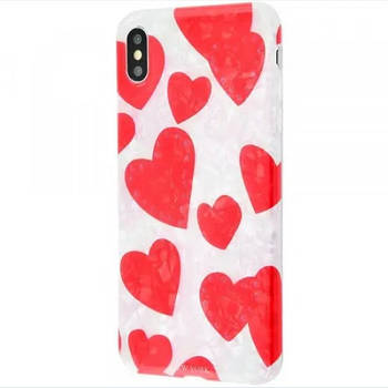 Чохол накладка Blood of jelly Hearts and gold jelly series для iPhone Xs Max