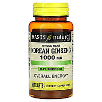 Натуральная добавка Mason Natural Whole Herb Korean Ginseng, 60 таблеток