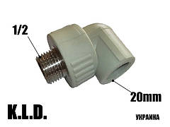 Коліно (кут) PPR KLD с ЗР 20×1/2"